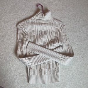 Zara cable knit cream turtleneck sweater small